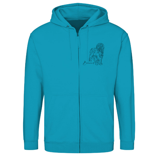 Mikina na zip unisex s potiskem Briard