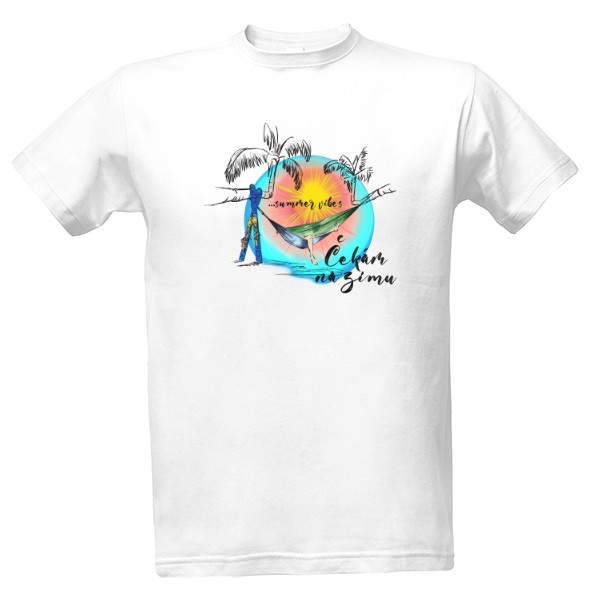 Tričko s potiskem Summer vibes...čekám na zimu