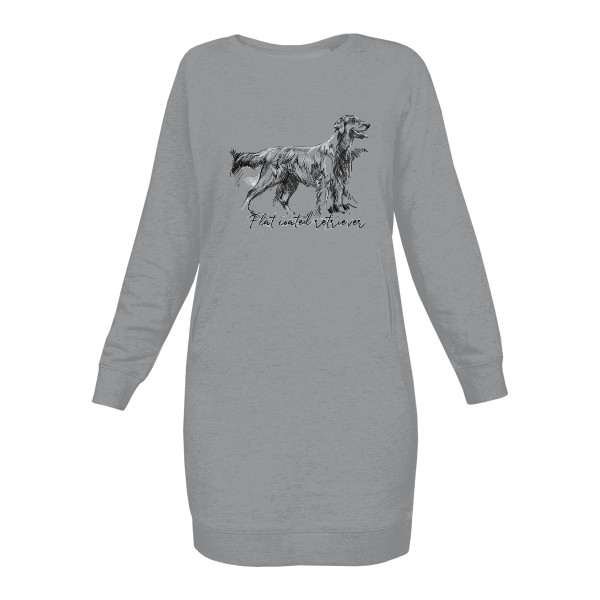 Mikinové šaty Organic s potiskem Flat coated retriever