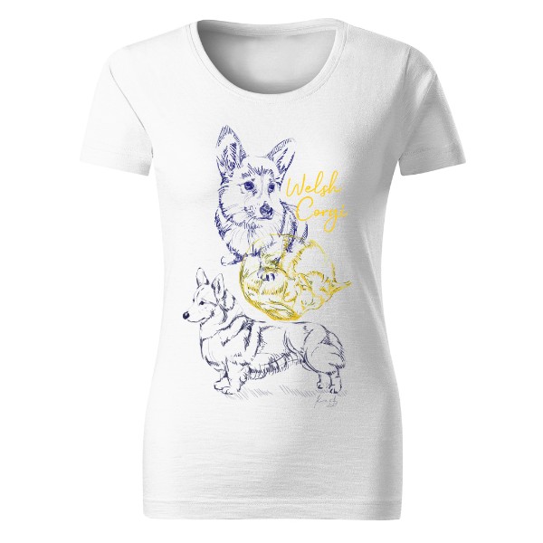 Tričko s potiskem Welsh Corgi