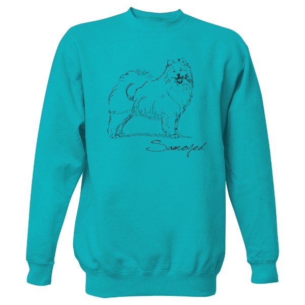 Mikina bez kapuce Unisex s potiskem Samojed