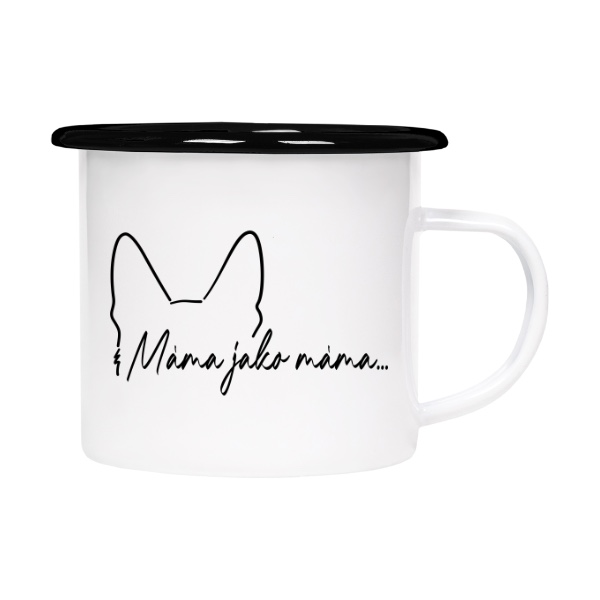 Plecháček - smaltový lem s potiskem Máma jako máma...