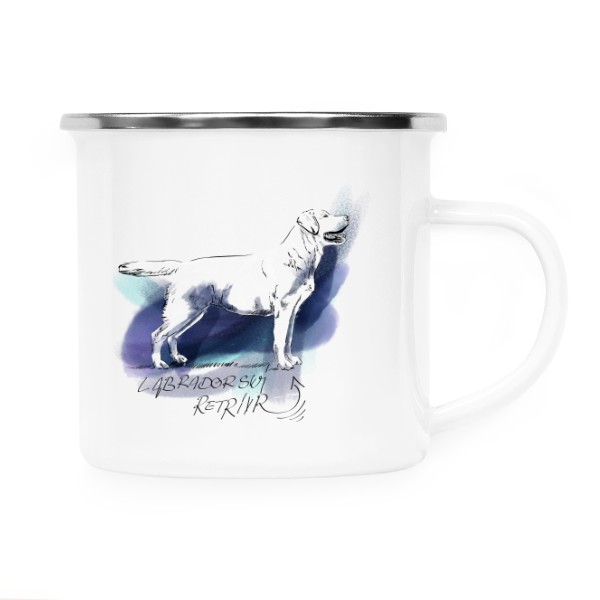 Plecháček - nerezový lem s potiskem Labradorský Retrívr