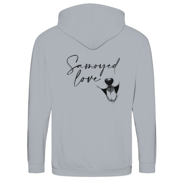 Mikina na zip unisex s potiskem Samoyed love