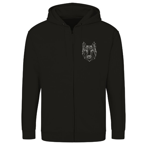 Mikina na zip unisex s potiskem Souhvězdí vlka II 