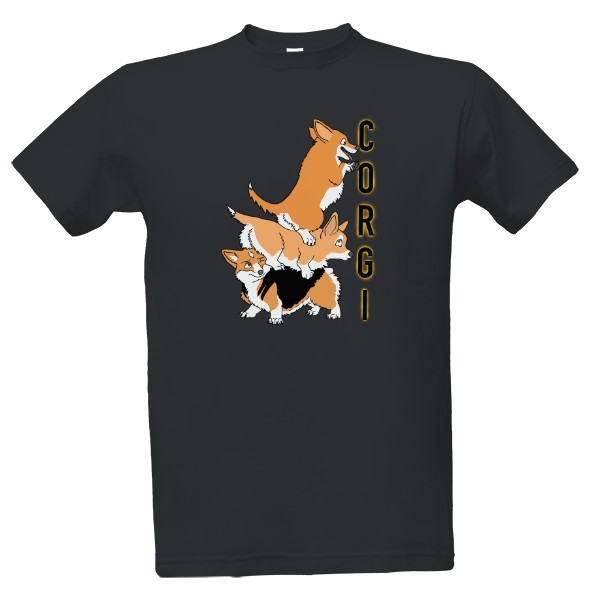 Tričko s potiskem Tři corgi