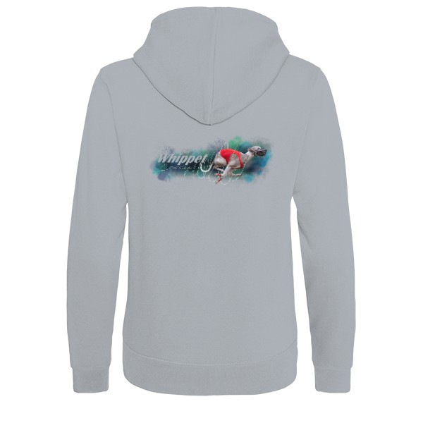 Mikina na zip unisex s potiskem Whippet Coursing