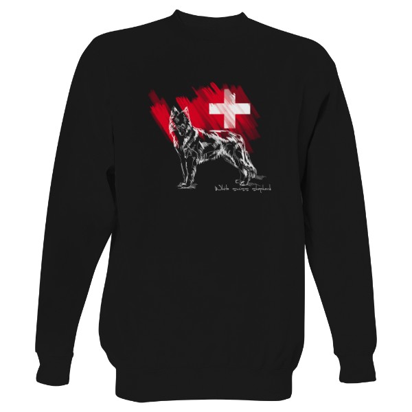 Mikina bez kapuce Unisex s potiskem White swiss shepherd